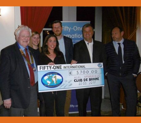 22 mars : Remise d’un prix pour l’Amarrage de la part des Fifty-One clubs de Braine, de Sept Fontaines et de Lillois 22 mars : Remise d’un prix pour l’Amarrage de la part des Fifty-One clubs de Braine, de Sept Fontaines et de Lillois