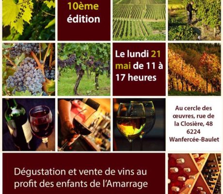 Dégustation et vente de vins au profit des enfants de l’Amarrage “10ème édition” Dégustation et vente de vins au profit des enfants de l’Amarrage “10ème édition”